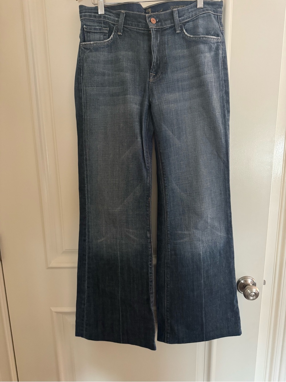 7 For All Mankind Women's Wide Leg Jeans in Faded Indigo